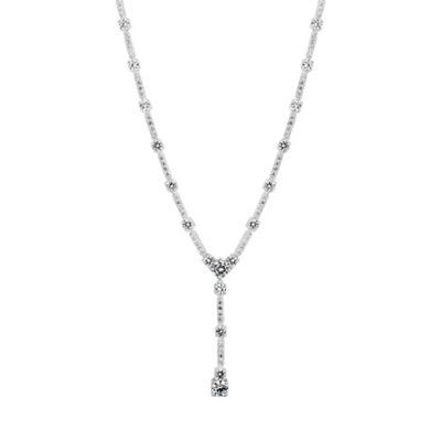 Silver square y necklace
